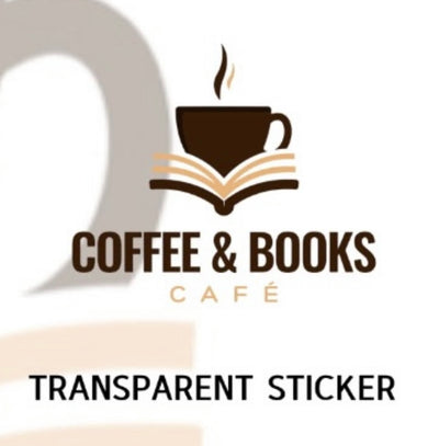 Transparent Coffee & Books Sticker