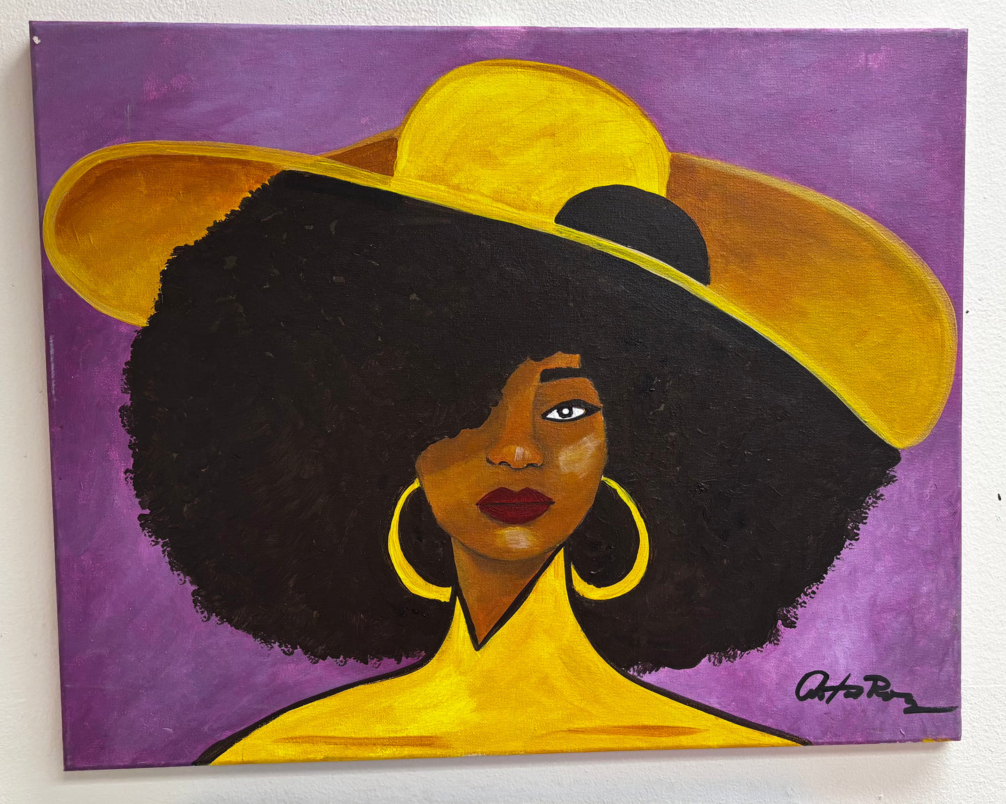 Afro Lady Painting